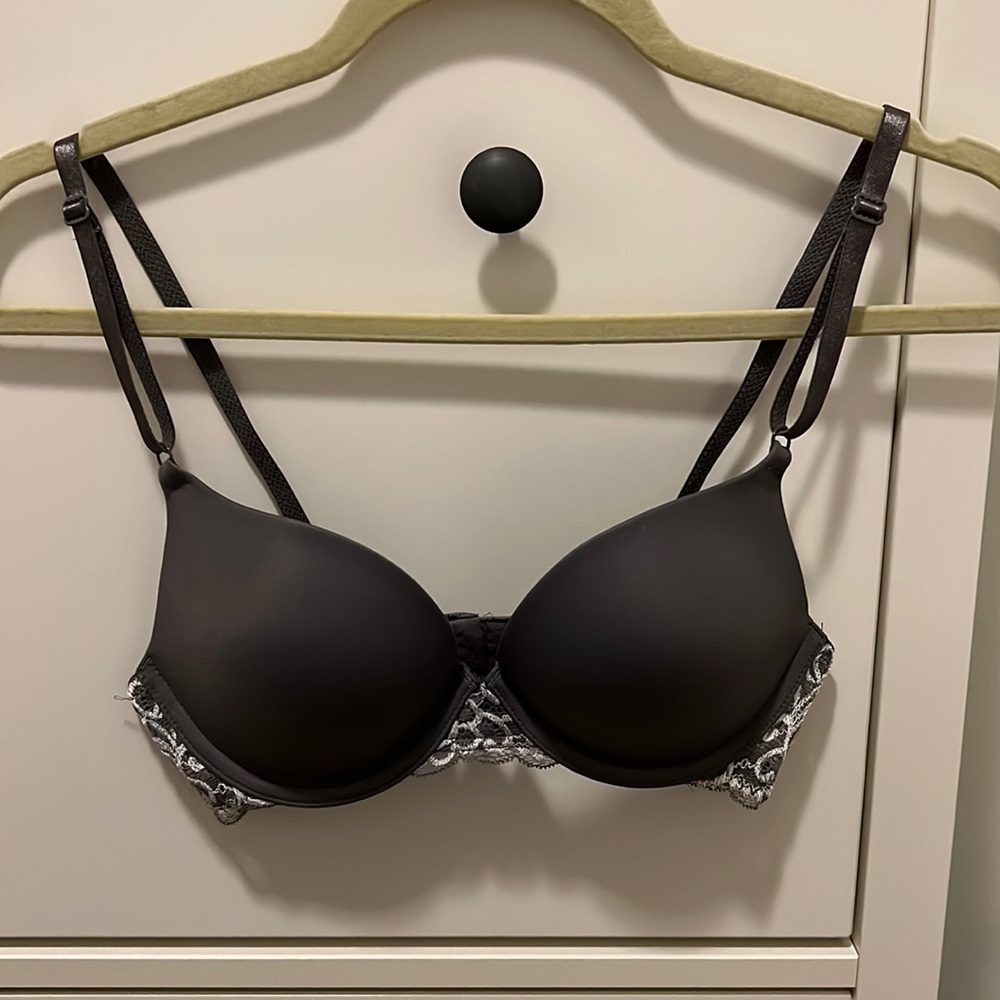 Gray push-up bra